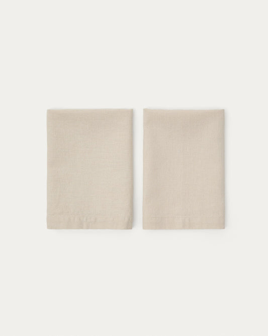 Aldine set of 2 linen blend napkins in stone grey