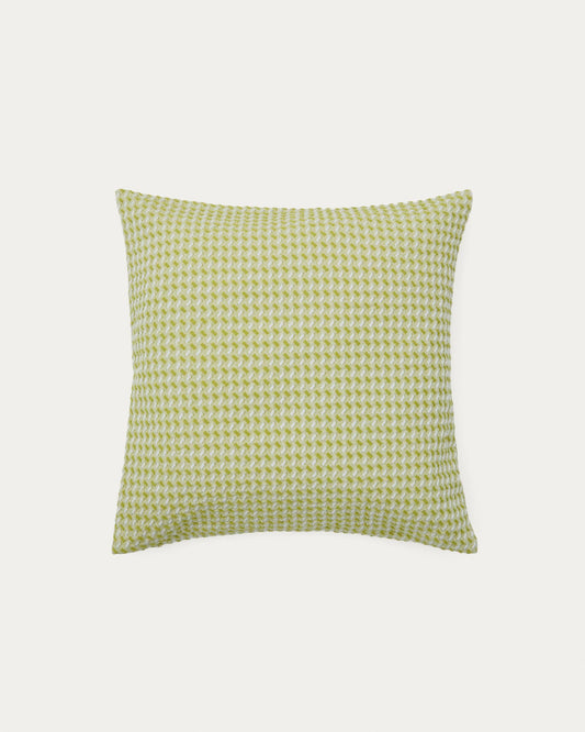 Lunira cushion cover made of green waffle structure 50 x 50 cm