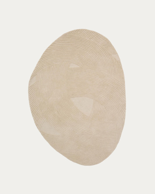 Domm beige wool carpet, 160 x 230 cm