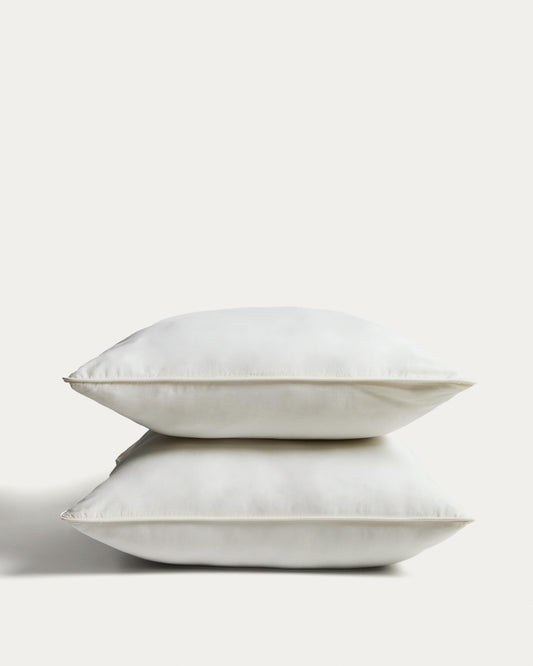 Set Sirale 2 jastučnice 100% pamuk saten, opran finiš, bela 65 x 65 cm