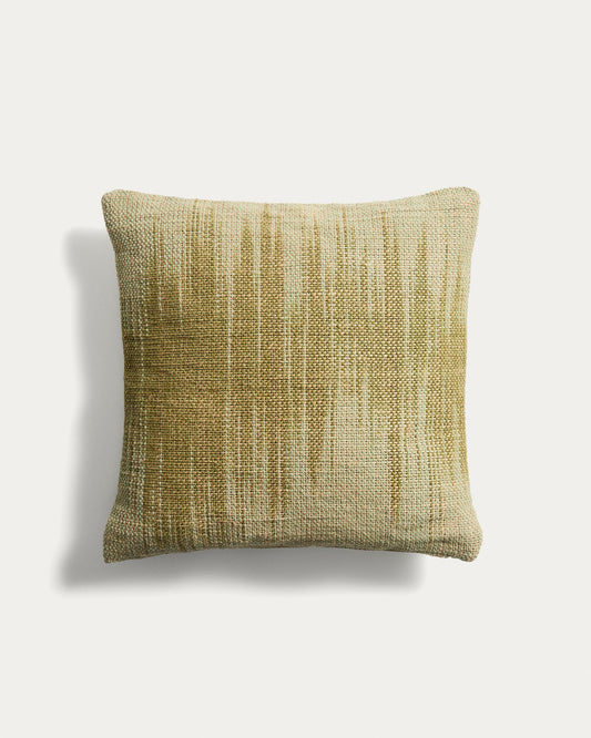 Liroda cushion cover made of jute with ikat pattern, green 50 x 50 cm