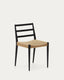Analy solid oak chair with black finish and rope seat FSC 100%