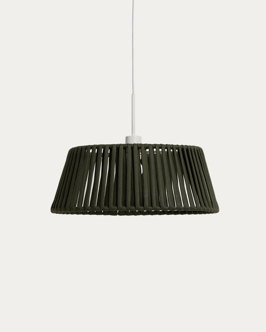 Shade for ceiling lamp Aldet made of flat rope, color green Ø46 cm