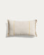 Lidore linen cushion cover, beige with contrasting yellow stripes, 30 x 50 cm