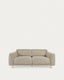 Singa 3 seater sofa with reclining headrest and extendable seat in beige 215 cm FSC Mix Credit
