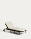 Lounger made of solid FSC 100% acacia wood and dark gray rope