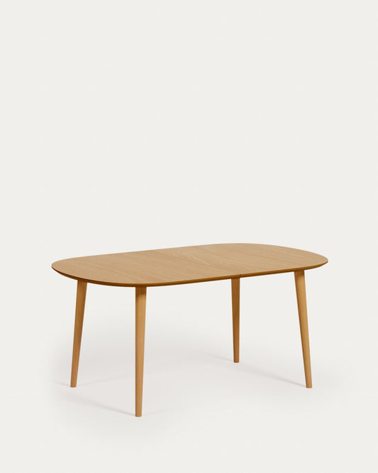 Oqui oak veneer extendable table with solid wood legs 160 (260) x 100 cm