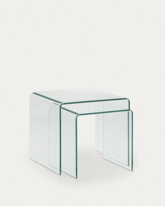 Burano set of 2 glass tables