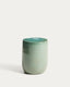 Outdoor side table Mesquida made of ceramic with a glazed turquoise finish Ø 35 cm