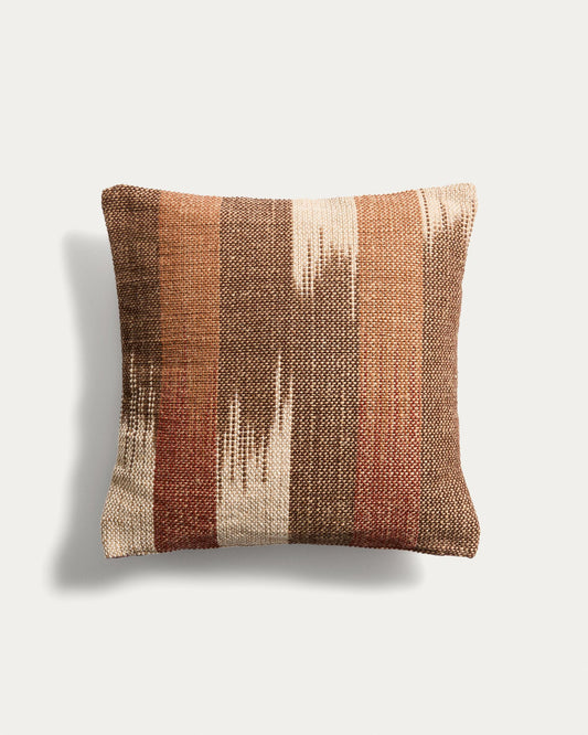 Domira cushion cover made of jute with ikat pattern, multicolored 50 x 50 cm