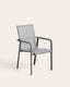 Outdoor folding chair Cane made of texteline fabric in gray color and aluminum in graphite color