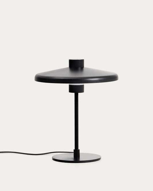Nuvira table lamp in black satin metal