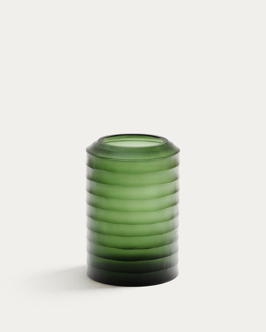 Bunce green, recycled-glass vase, 25 cm
