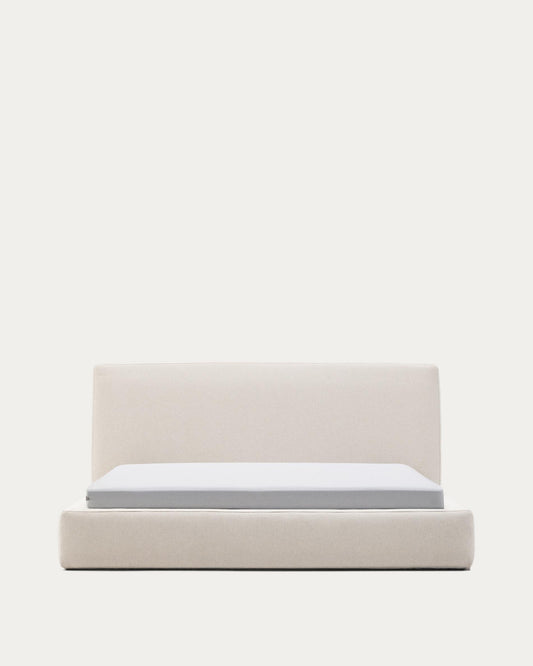 Block bed with removable covers in ecru color for mattress 180 x 200 cm FSC Mix Credit