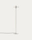 Nuvira floor lamp with a light gray brushed metal base