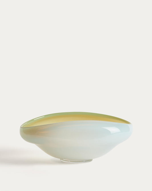 Dekorativna posuda za sto Nodila od belog stakla 30 x 21 cm