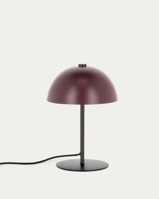 Aleyla table lamp made of metal with a maroon finish