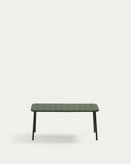 Zivia outdoor coffee table in green galvanized steel 90 x 50 cm