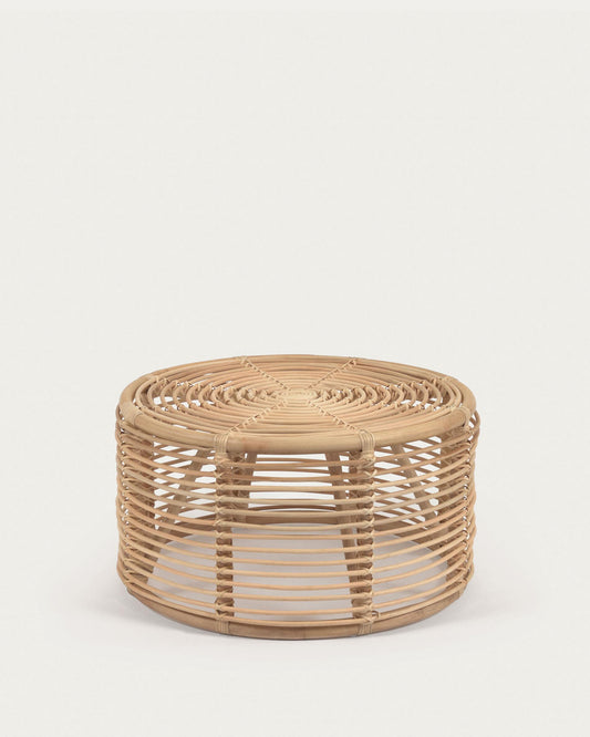 Kohana round rattan coffee table with natural finish Ø 66 cm