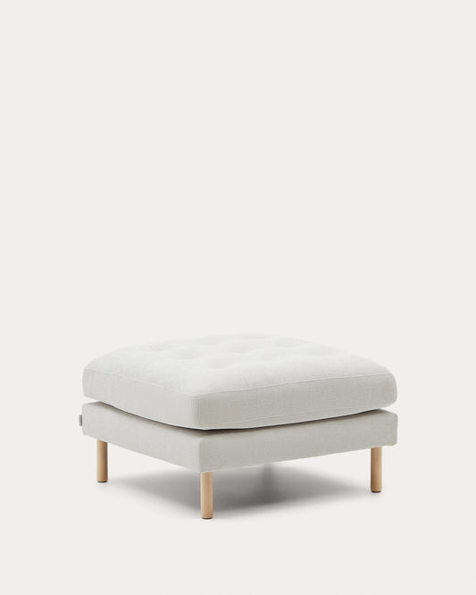 Debra pearl footrest with natural legs 80 x 80 cm FSC Mix Credit