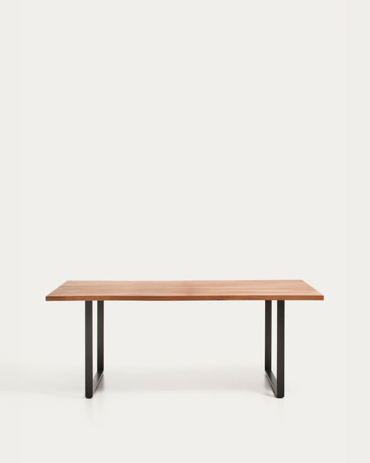 Sto Uxue od masivnog akacija drveta i nogu od crnog čelika 180 x 90 cm