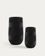 Set of 2 tival black planters with cement effect Ø 45 cm / Ø 32 cm