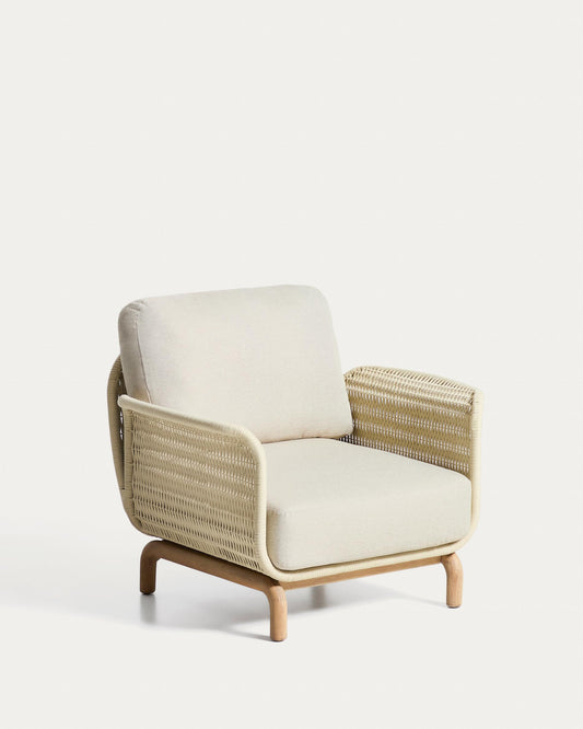 SS26COL1 Armchair made of solid FSC 100% acacia wood and natural rope