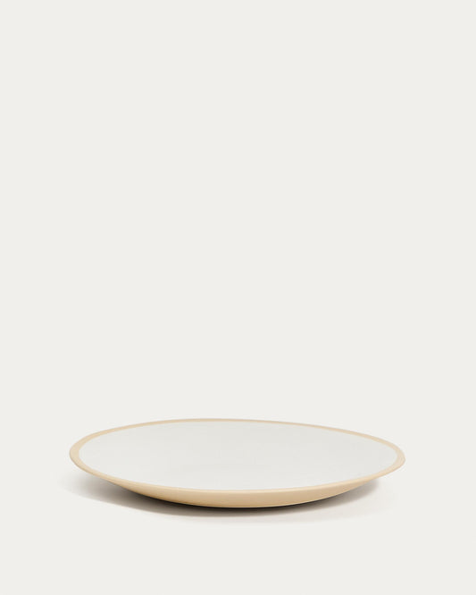 Beige Azir ceramic dessert plate