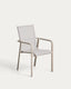 Outdoor stacking chair Canea made of texteline fabric in beige color and aluminum in topo color