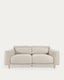 Singa three-seat sofa with chaise longue, adjustable headrest and extended seat, white, 215 cm