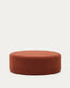 Kaeli footrest with removable cover made of terracotta boucle Ø 120 cm