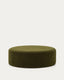 Kaeli footrest with removable cover in green boucle Ø 120 cm