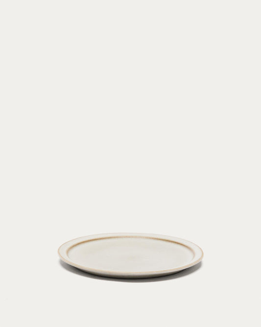 White ceramic dessert plate Coval