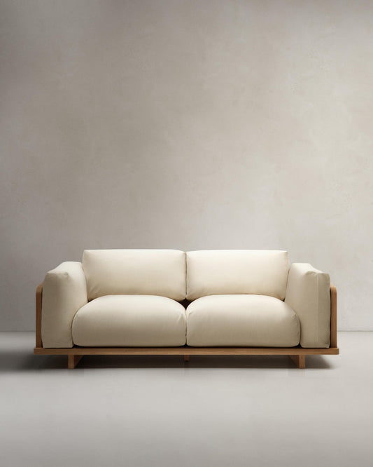 Oaq sofa in beige, 225 cm FSC Mix Credit