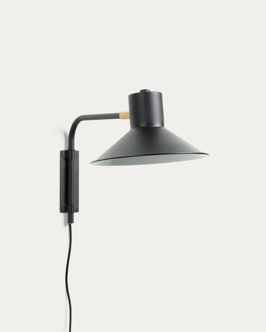 Aria small wall lamp made of steel with a black finish