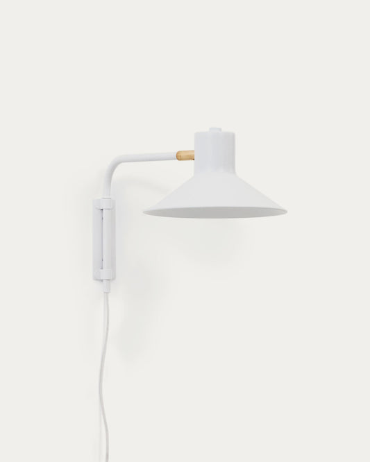 Aria small steel wall lamp with white finish