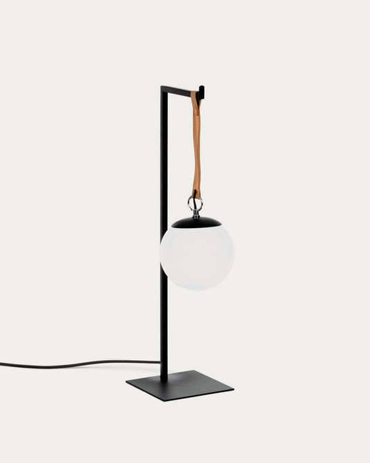 Monteiro table lamp made of steel and leather