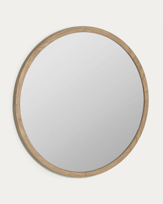 Alum mirror of solid mindi wood 100 cm