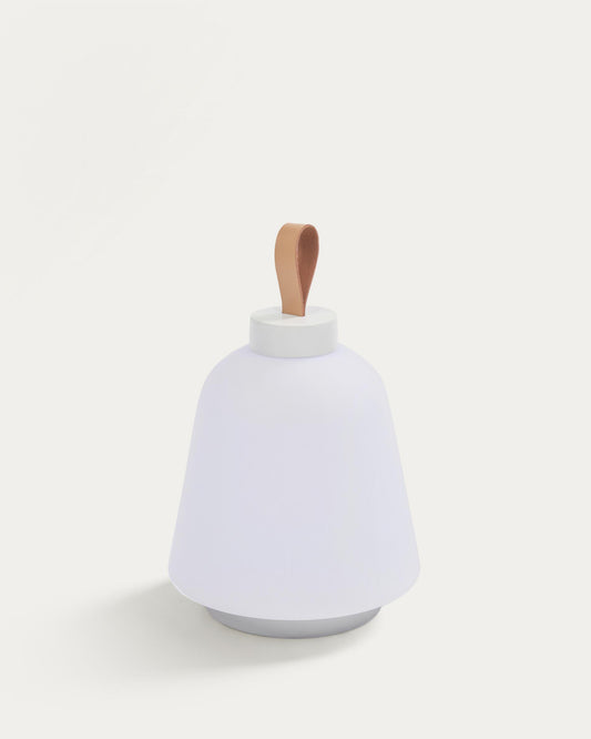Udiya table lamp made of polyethylene and metallic white with a white finish
