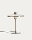 Nuvira table lamp with a light gray brushed metal base
