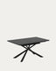 theone glass extendable table with steel legs with black finish 160 (210) x 90 cm