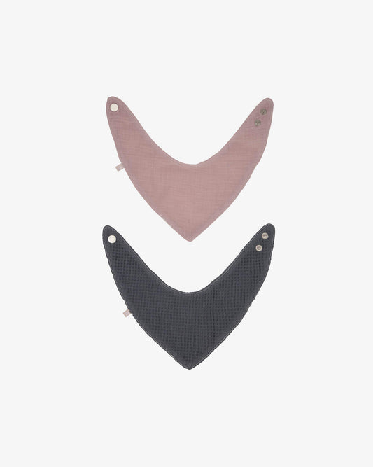 Set of two 100% organic cotton (GOtS) Marinet bandanas in pink and blue