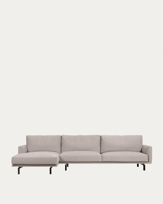 Galene 4 seater sofa with left-hand chaise longue in beige, 314 cm FSC Mix Credit