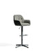 Dorina green chenille swivel stool with green-finish steel legs