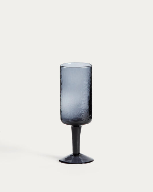 Abundant blue recycled glass wine glasses