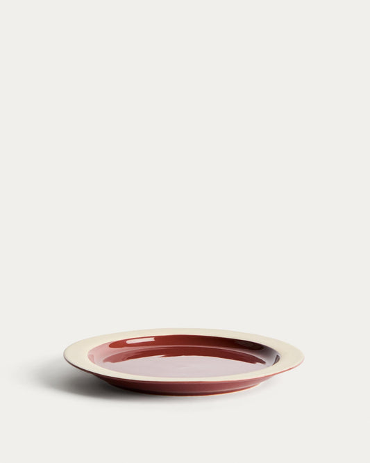 Doren ceramic dessert plate dark red