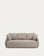 Laira 3-seater sofa bed in taupe chenille 218cm FSC Mix Credit