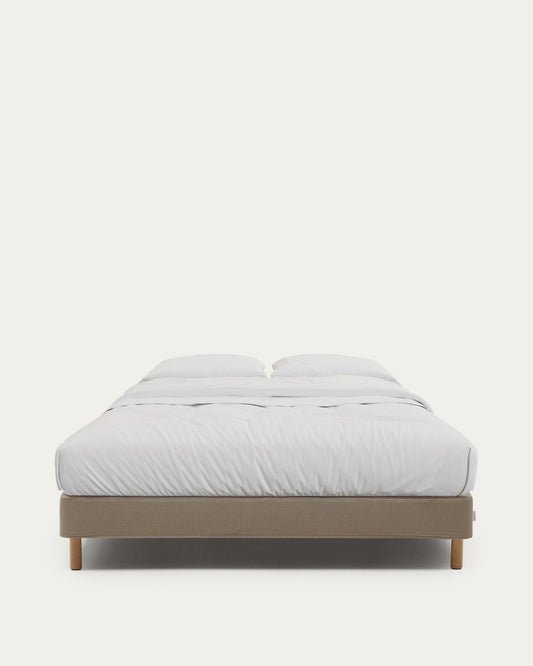 Ofelia brown base with removable cover and solid beech wood legs for 160 x 200cm mattress 