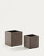 Set of 2 Minoa planters with brown stone effect 44 x 44 cm