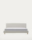 Valma bed in pearl chenille with removable cover and solid beech wood legs for mattress 180 x 200 cm
